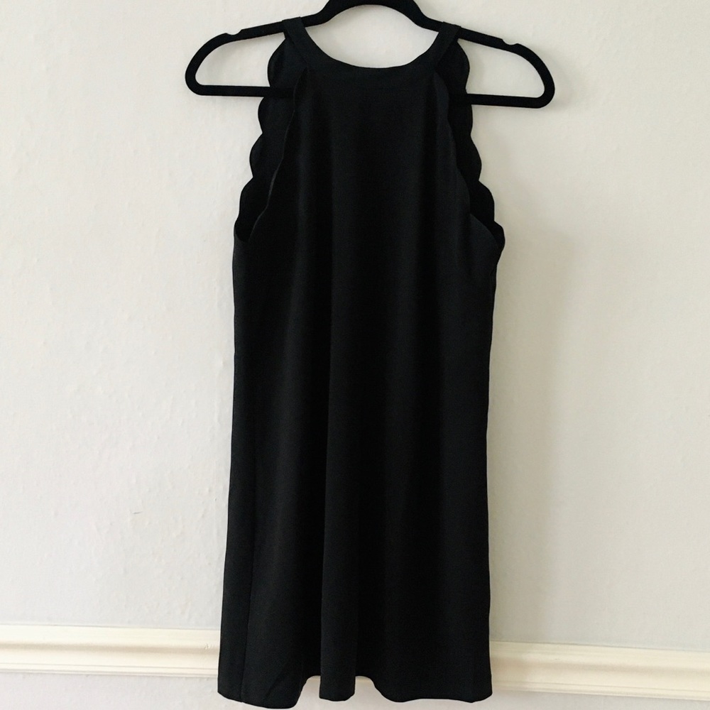LIKE NEW Boutique Black Scalloped High Neck Dress